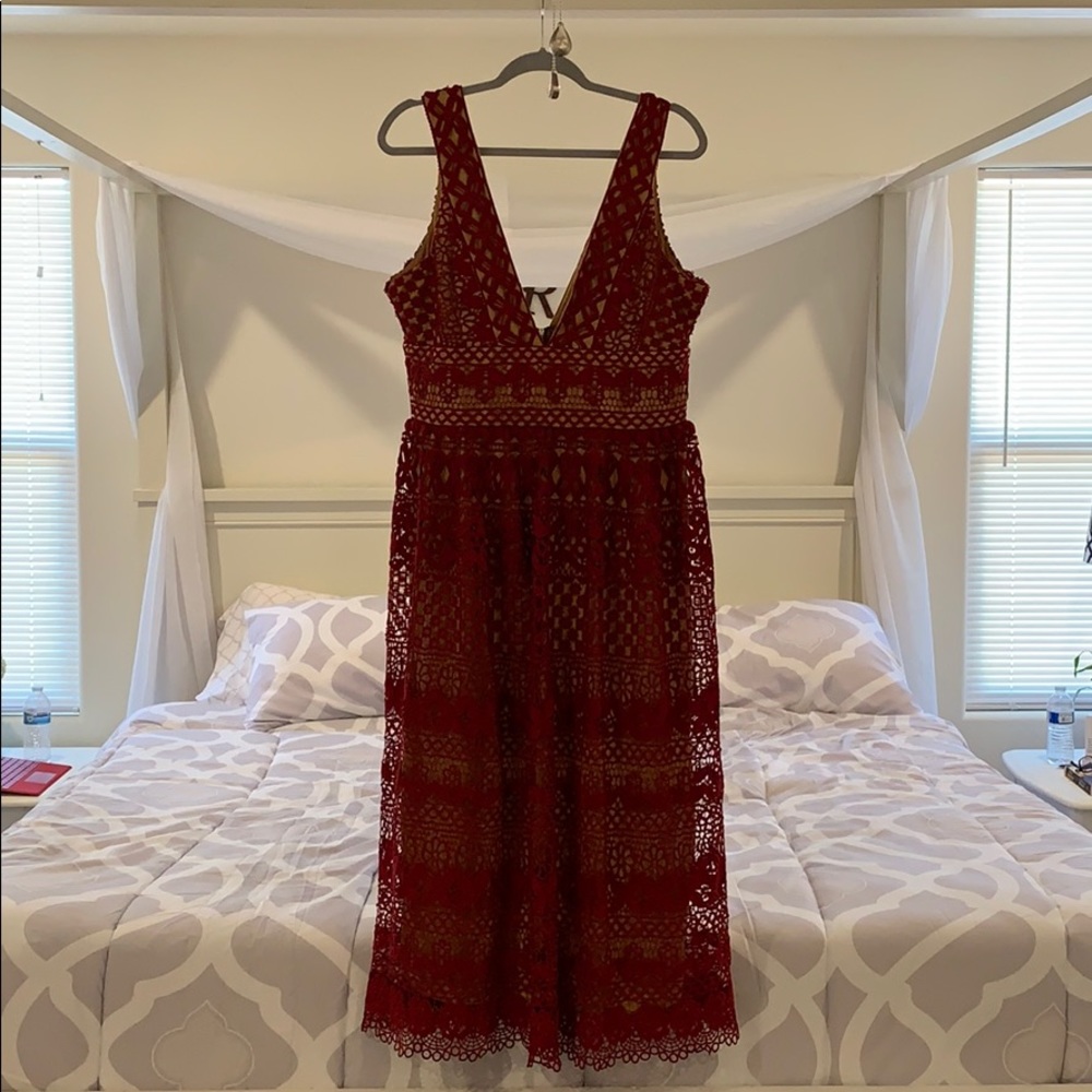 Maroon Laced Dress
